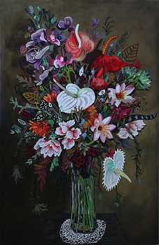 lee ann heath sentimental oil on canvas 200 x 103cm gkac