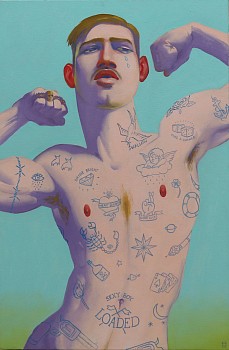 andre serfontein macho macho part 1 oil on canvas gkac 12406