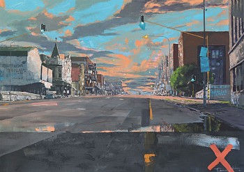 thabang lohobye sunset in the highveld oil on canvas 201 x 105.5cm gkac