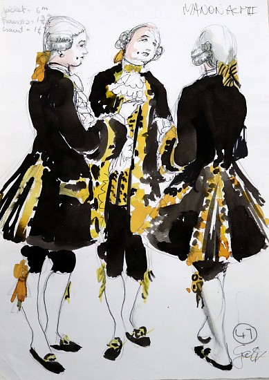 Peter Cazalet, Manon Act III
ink & watercolor on paper