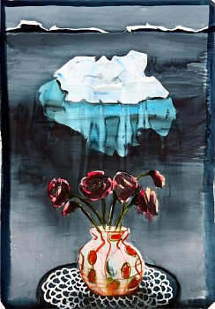 leon vermeulen failed expedition iv ink and watercolour. 99 x 70cm