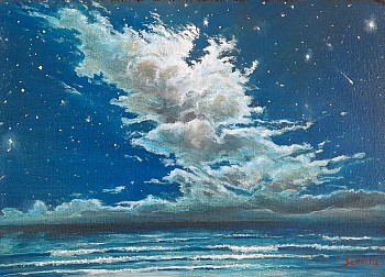 greg schultz wish oil and charcoal on canvas 25 x 35 cm