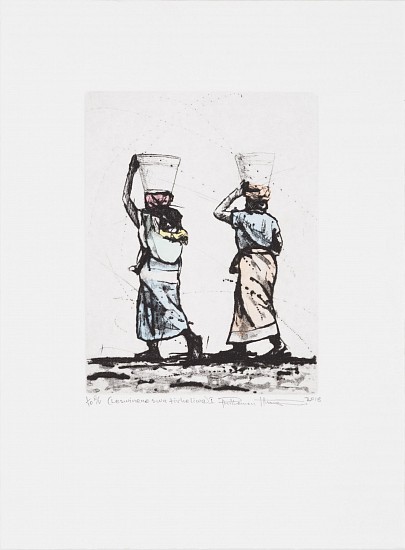 Phillemon Hlungwani, Leswinene swa tirheliwa I ( Good things are toiled for)
etching on paper edition 5/10