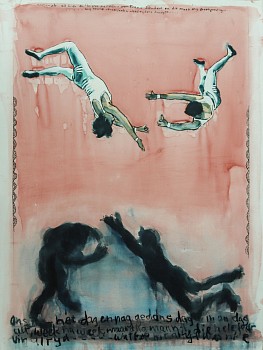 leon vermeulen acrobats series i watercolour and ink on paper edited