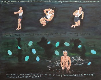 leon vermeulen hulle kom in die middel van die nag oil on canvas