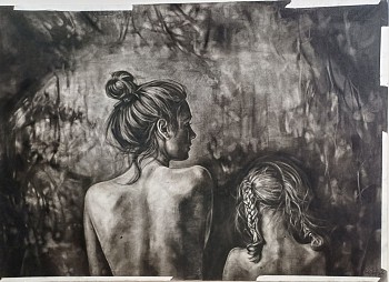 corlie de kock come healing of the body come healing of the mind charcoal on fabriano 70 x 100cm