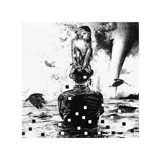 Christiaan Diedericks, Aftermath I (Performing monkeys <br />and other master narratives) - Redux<br />
Drypoint etching on 265gsm Hahnemühle paper