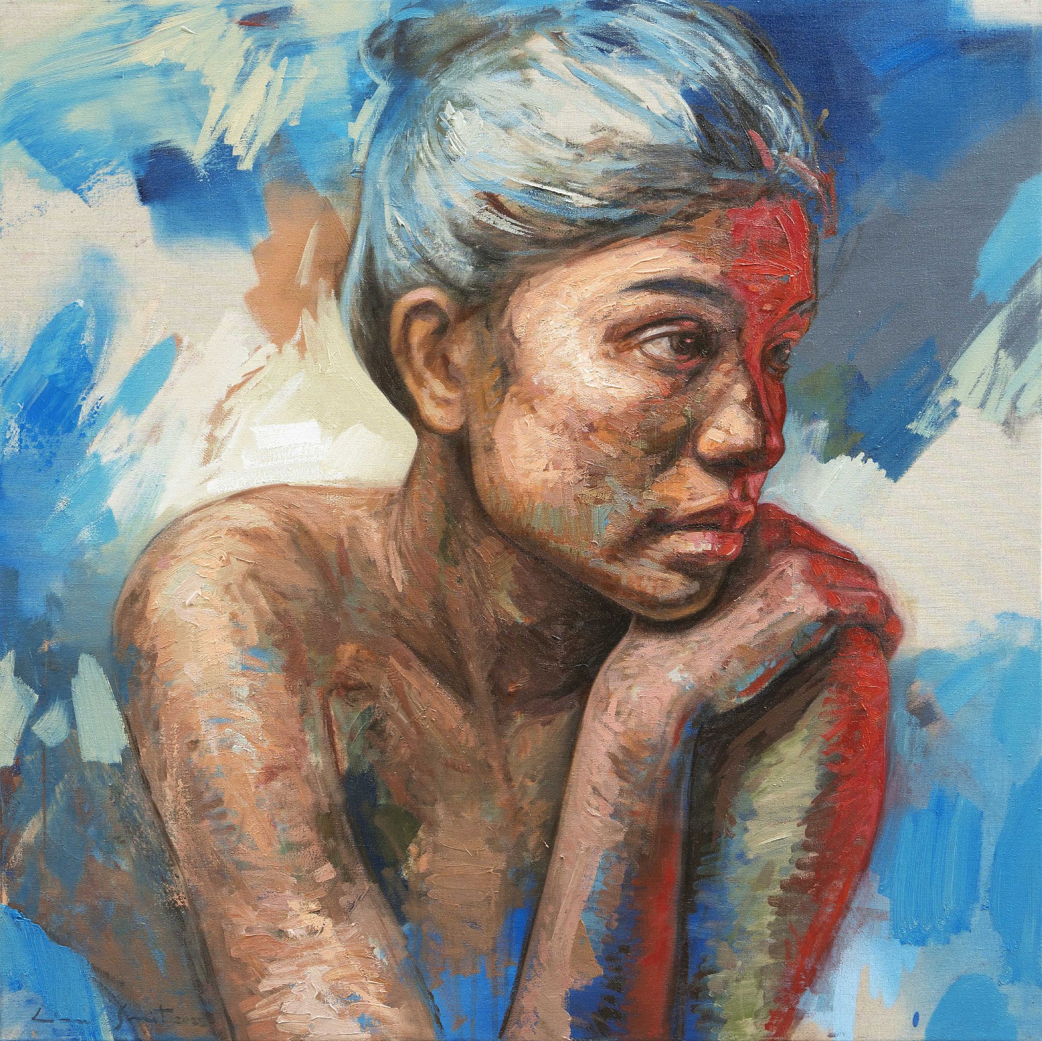 still hold 2025 oil on linen 100x100cm