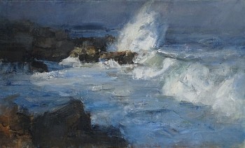 waveblast plettenberg bay 60cm x 100cm oil on canvas