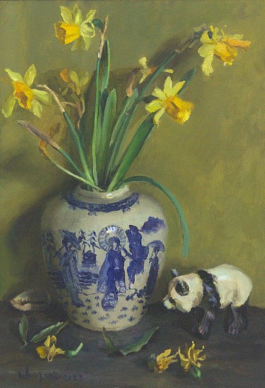 Weyers du Toit, Dafodils, Geishas and Bear
oil on board