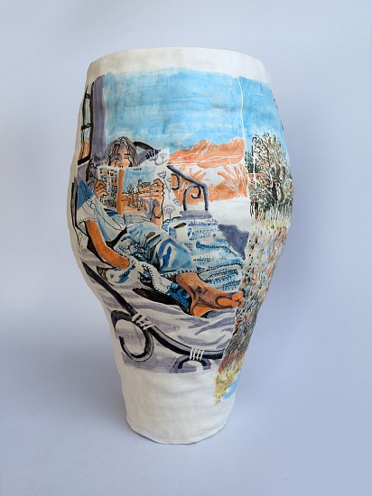 Karlien van Rooyen & Michael Beckurts, Road Trip Home
stoneware ceramics with sgraffito underglaze,acrylic paint