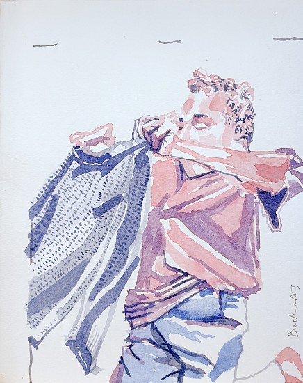 Michael Beckurts, Self Portrait (Twisting, Leaning, Kneeling) VI
watercolour on fabriano artistico HP