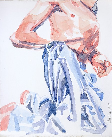 Michael Beckurts, Self Portrait (Twisting, Leaning, Kneeling) II
watercolour on fabriano artistico HP
