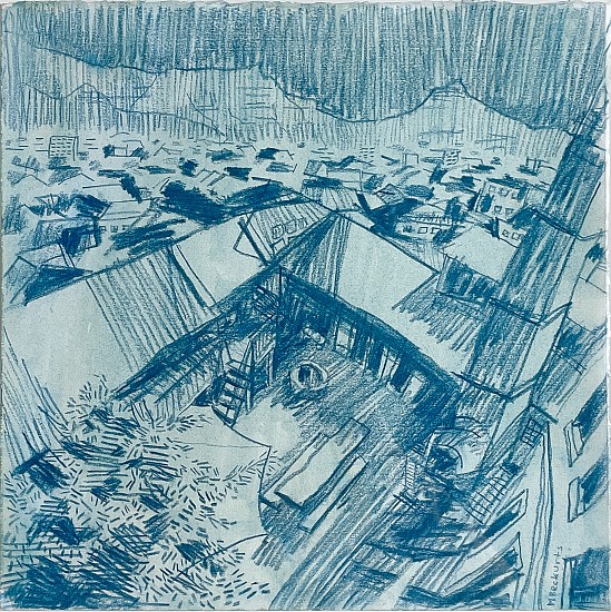 Michael Beckurts, Woodstock In Blue
watercolour & pasgtel pencil on fabriano artistico HP